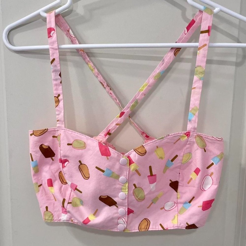 Pastel Ice Cream Crop Top Handmade